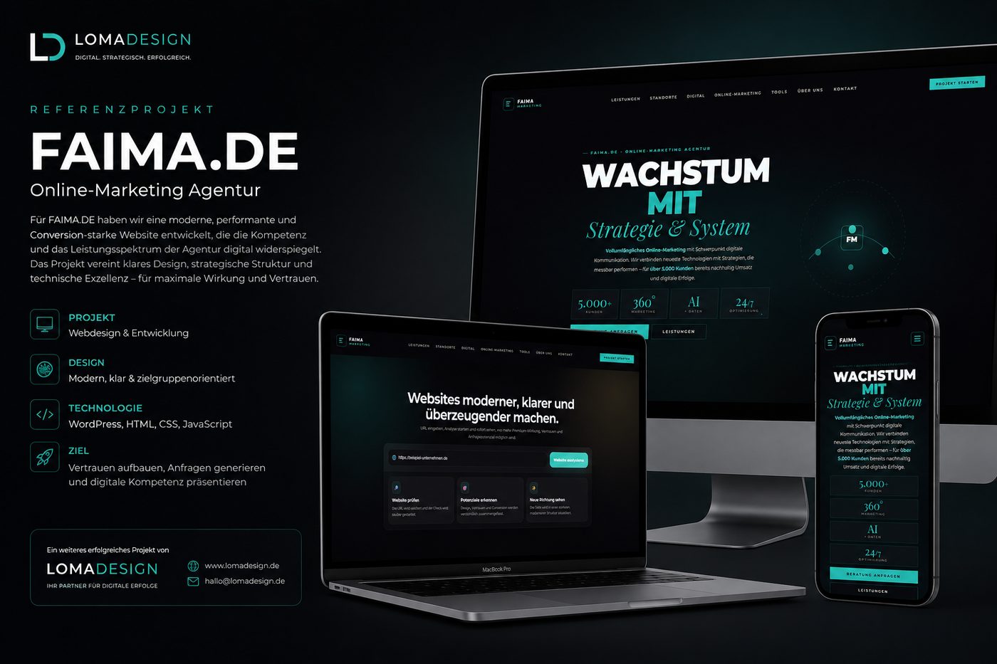 Referenzprojekt FAIMA.de — von LOMADESIGN gestaltet und entwickelt